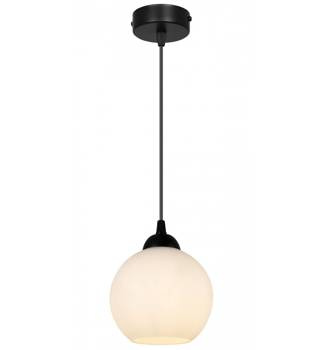 Nowoczesna lampa wisząca kulisty mleczny klosz