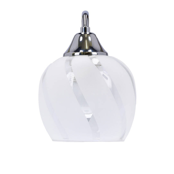 PREGO LAMPA KINKIET CHROMOWY E27 KLOSZ BEZBARWNY
