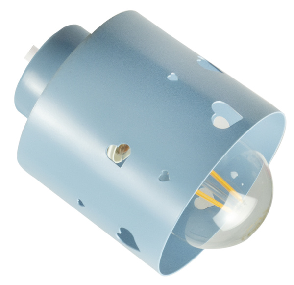 Lampa sufitowa do pokoju dziecka biało-niebieska SERCA LOFT 3xE27