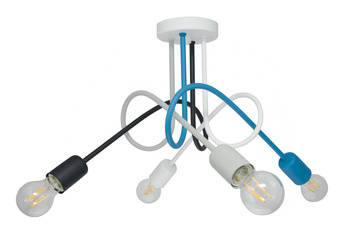 Lampa sufitowa do pokoju dziecka kolorowa 4-punktowa w stylu loft Mondo 4xE27 Led