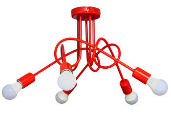 Lampa sufitowa dla dzieci czerwona Mondo 5 Loft