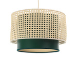 Lampa w stylu Boho  Rotang z naturalnego ratanu, zielona- średnica 40 cm 