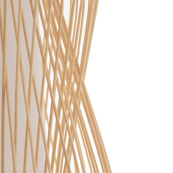 Lampa wisząca PUKET M śr. 26cm E27 | naturalne drewno/biały