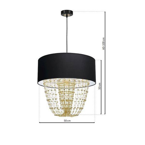 Nowoczesna lampa wisząca ALMERIA BLACK/GOLD 1xE27 MLP6442