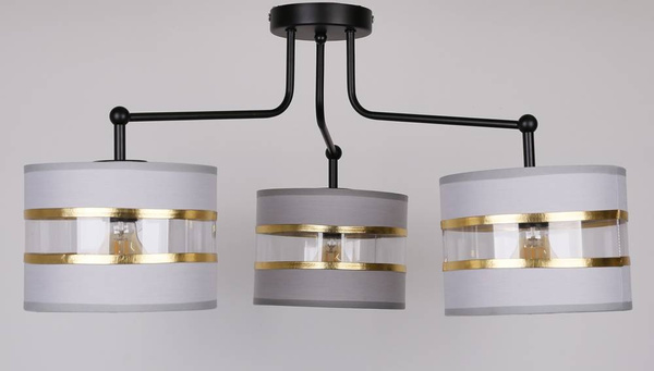 Lampa sufitowa czarna/chrom 3xE27 Andy 33-00514
