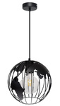 Lampa sufitowa do pokoju dziecięcego 1- punktowa czarna Globus 1xE27 Led 