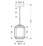 JONERA LAMPA WISZĄCA CZARNY 1X40 E27 KLOSZ DYMIONY