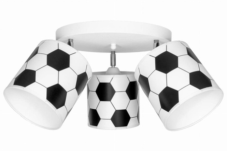 Lampa  sufitowa dla chłopca z motywem piłki nożnej 3xE27 koło
