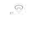 Lampa sufitowa i ścienna NOOK SENSOR na e27 10W IP44 wys. 15cm | czarny
