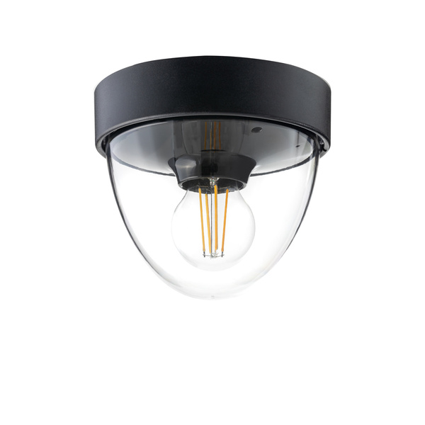 Lampa sufitowa i ścienna NOOK SENSOR na e27 10W IP44 wys. 15cm | czarny