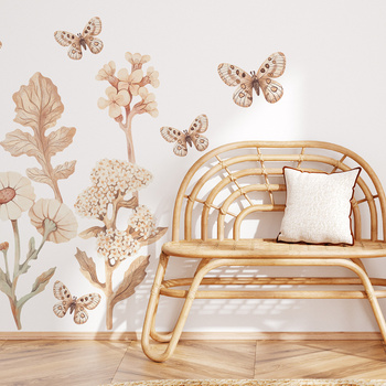 Naklejki na ścianę do pokoju dziecka Kwiaty Boho Zestaw 1