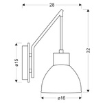 Lampa ścienna kinkiet 1X60W E27 czarny VARIO 21-73495