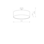 Lampa wisząca plafon VIOLET GRAY wys. 28cm | szary