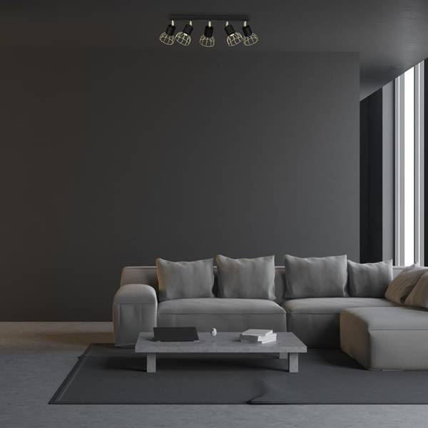 Lampa sufitowa DANTE, MLP7247, czarny/złoty, 5x8W LED GU10