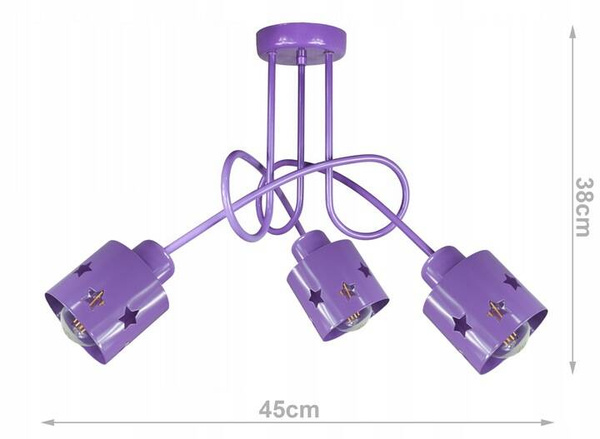 Lampa sufitowa do pokoju dziecka fioletowa Star Loft 3