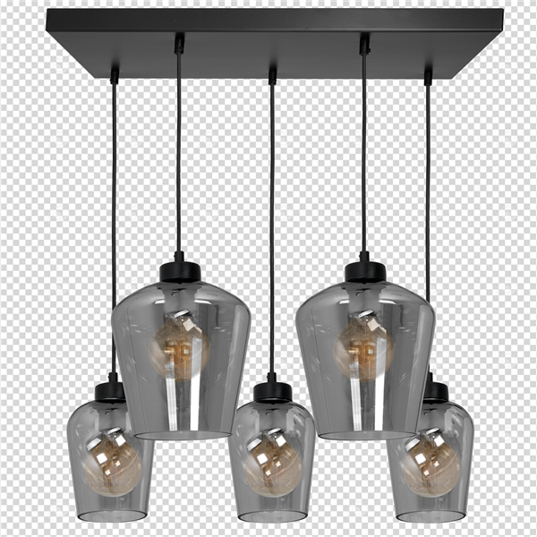 Nowoczesna lampa wisząca prostokąt SANTIAGO SMOKED MLP6616
