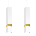 Nowoczesna lampa wisząca listwa VIDAR WHITE/GOLD 3xGU10 MLP6276