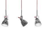 Lampa nad wyspę chrom AXE III czerwone