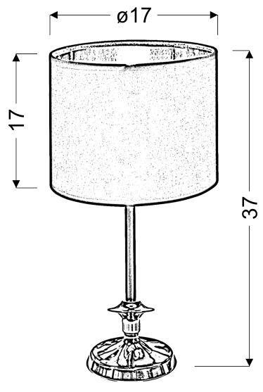 Lampa stołowa gabinetowa czarna/miedziana 60W E14 Violino 41-38784