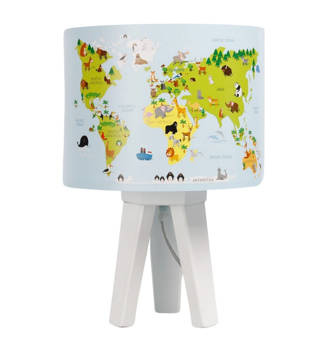Lampka stołowa dla chłopca i dziewczynki Mapa Świata