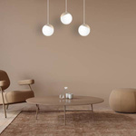 Lampa wisząca SFERA, MLP7236, biały/drewno, 3x40W E14