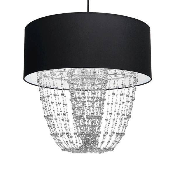 Nowoczesna lampa wisząca ALMERIA BLACK/CHROME 1xE27 MLP6432