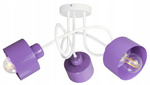 Lampa sufitowa do pokoju dziecka biało-fioletowa Zakręcony Kubeczek 3xE27 Led 