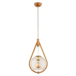 Lampa wisząca ALFA GOTA BIG DREWNIANA 1xE27 24cm | 61216