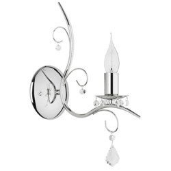 Kinkiet świecznik ALICE kryształki chrom