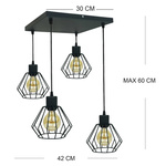 Lampa Artemida Zwis plafon kwadrat 