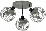 Lampa sufitowa do pokoju młodzieżowego szara Zakręcony Globus 3xE27 Led
