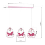 Lampa wisząca KAGO PINK 3XE27 MLP4928