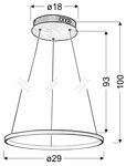 Lampa wisząca LED 18W ring okrągła 29cm chrom Lune 31-64592