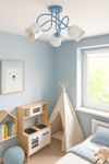 Lampa sufitowa do pokoju dziecka niebiesko-biała SERCA LOFT 3xE27