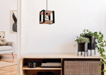 Lampa wisząca czarna metalowa + drewno 40W E27 Varna 31-78513