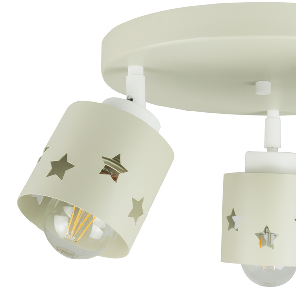 Lampa sufitowa do pokoju chłopca i dziewczynki beżowa w gwiazdki 3xE27 led