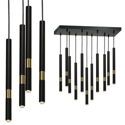 Lampa wisząca MONZA BLACK / GOLD 11xG9 8W MLP6386