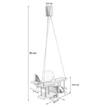 Lampa sufitowa do pokoju dziecka samolot drewniany mały naturalno- zielony LED
