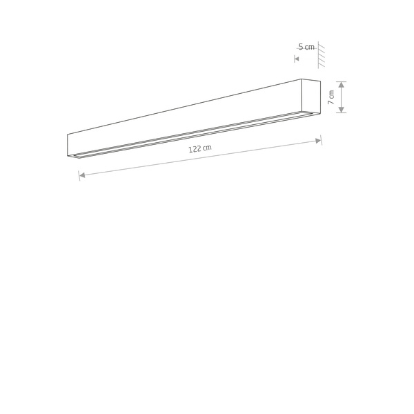 Kinkiet STRAIGHT WALL LED GRAPHITE L 122cm T8 22W | grafit