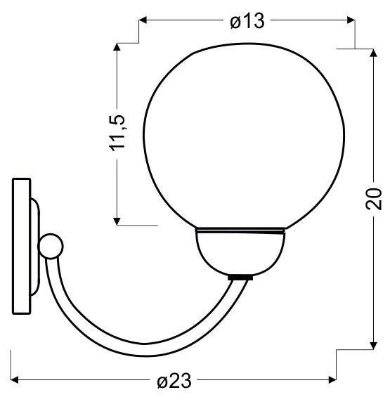 Lampa ścienna kinkiet 1X60W E27 satyna TOBAGO 21-25487