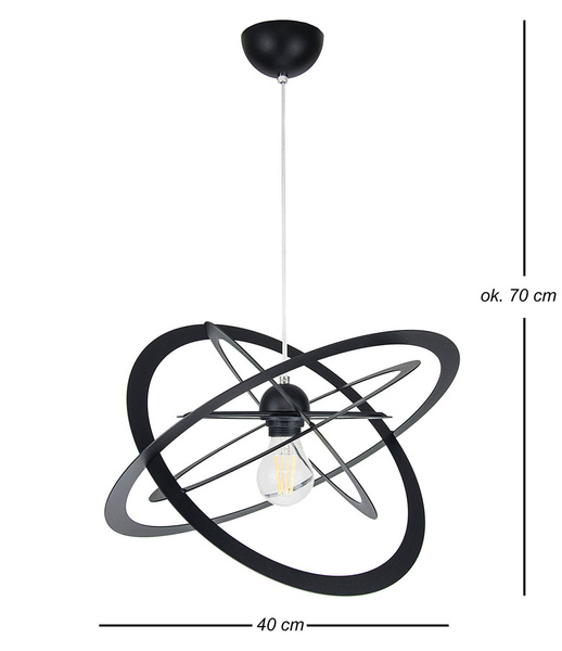 Lampa sufitowa do pokoju młodzieżowego czarna struktura Sferis 1XE27 Led 