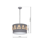 Lampa wisząca dziecięca MIŚ szary śr. 37cm