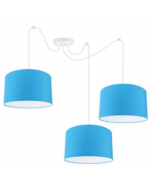 Lampa wisząca do pokoju dziecka niebieskie abażury Pająk 3xE27 led