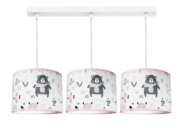 Lampa dla dziewczynki z motywem misia Teddy Pink 3 Koło
