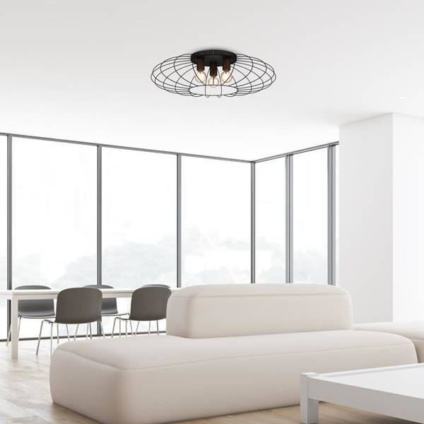 Lampa sufitowa MERIDIANO, MLP7961, czarny/brązowy, 3x60W E27