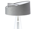 Lampa podłogowa stojąca asymetryczna welurowa Tami Szaro-Biała