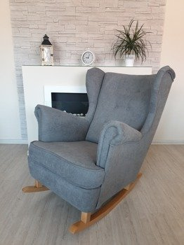 Fotel Bujany Uszak Szary, idealny do karmienia dziecka i nie tylko