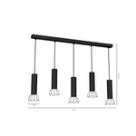 Lampa Wisząca DANTE, MLP7361, czarny/chrom, 5x8W LED GU10
