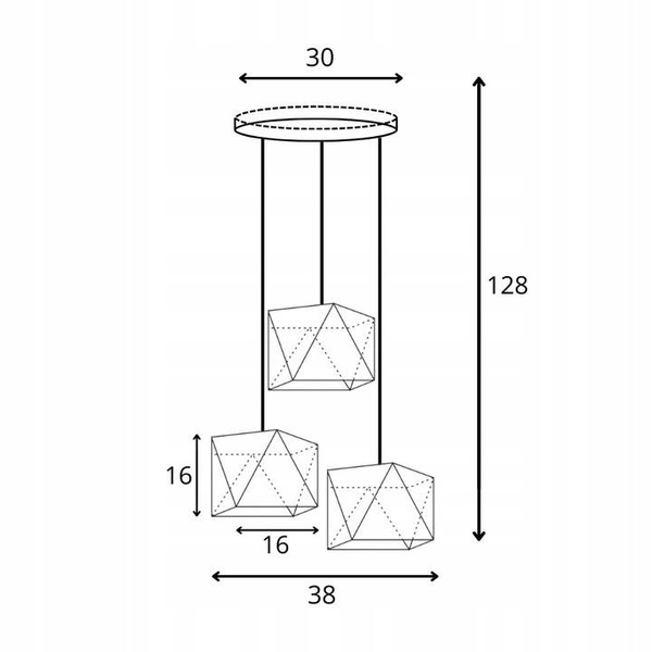 Lampa wisząca do pokoju dziecięcego miętowa Bajkowy Diamencik 3xE27 Led 