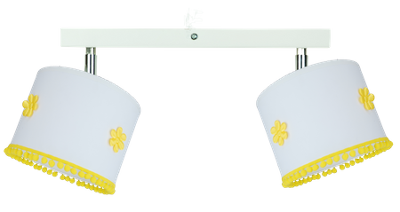 Lampa sufitowa do pokoju dziecięcego biało-żółta Pompony Listwa 2